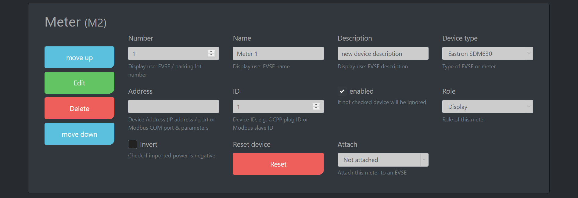 Screenshot #2 cFos Charging Manager -dokumentaatio - Konfigurointi