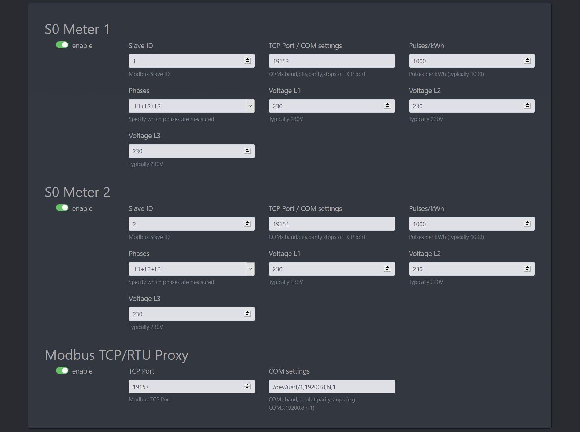 Screenshot #2 Дакументацыя кіраўніка зарадкі cFos - Канфігурацыя кантролера зарадкі cFos