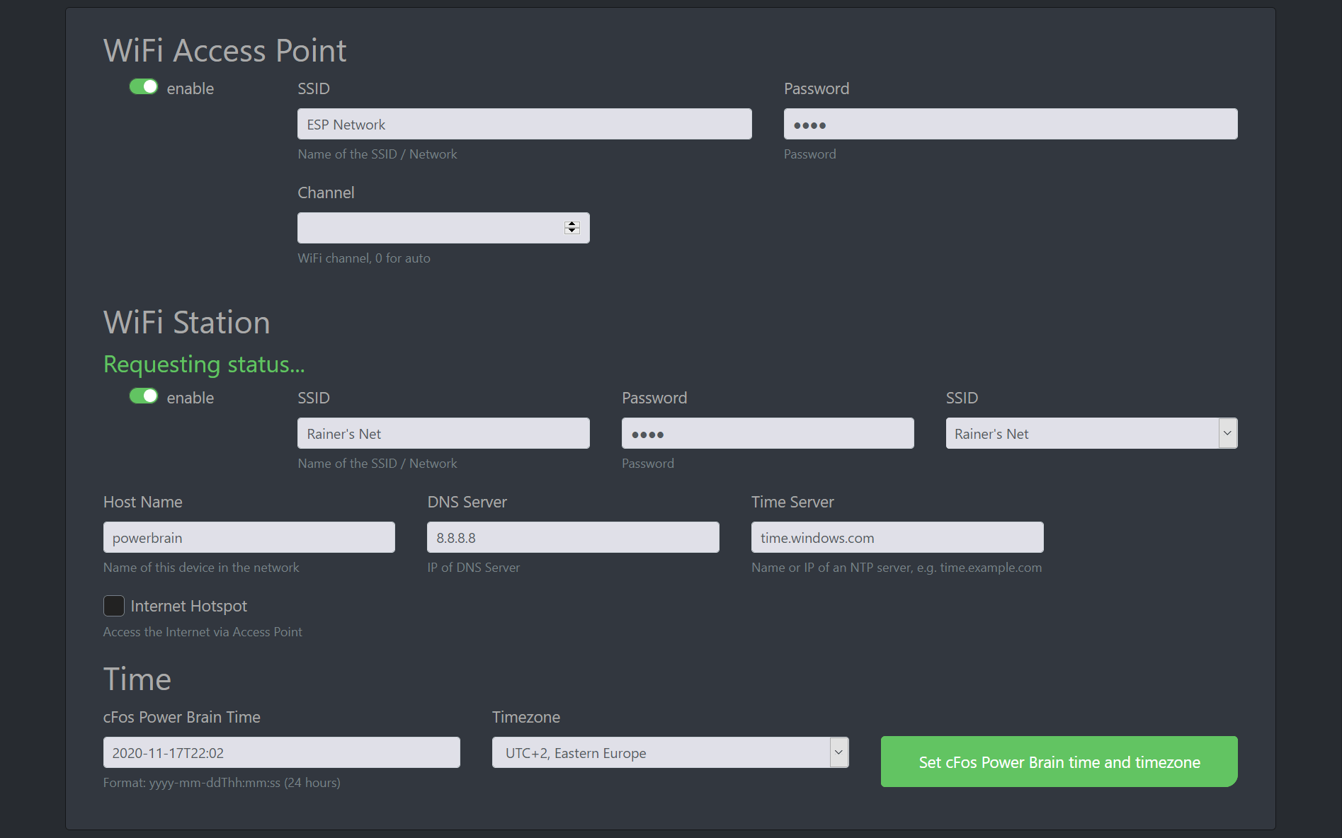 Screenshot #3 cFos Charging Manager Dokumentation - konfiguration af cFos-opladningscontroller