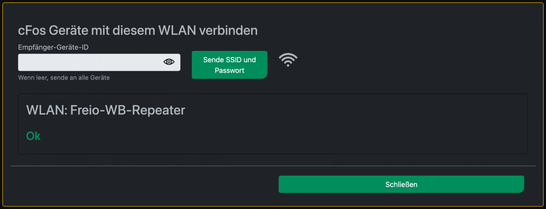 Screenshot Dialog "Geräte mit WLAN verbinden"